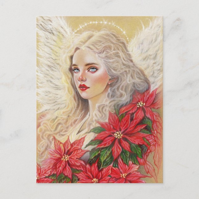 Poinsettia Angel PostCard (Front)