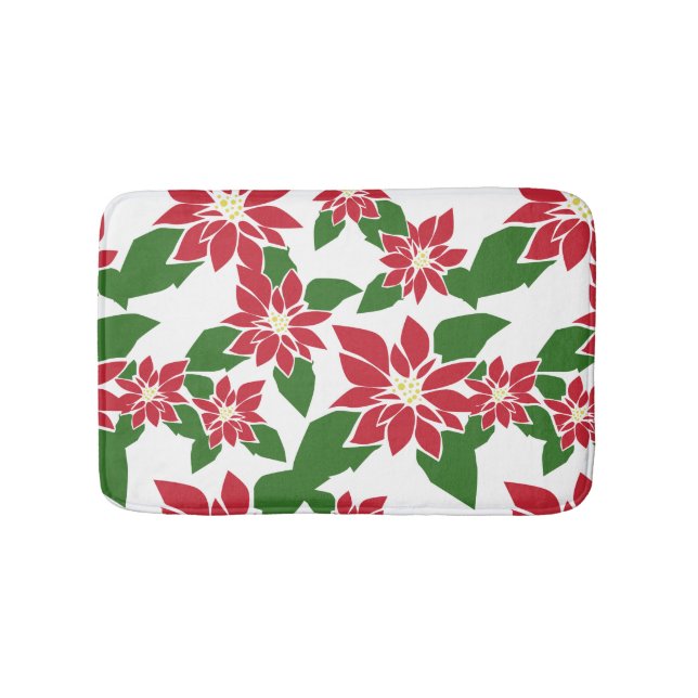 Poinsettia Bathroom Mat (Front)