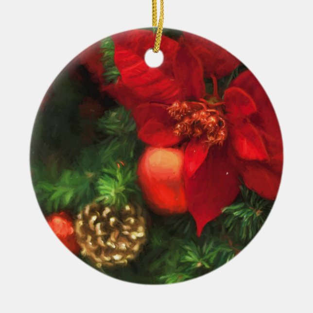 Poinsettia Beauty Ornament (Front)