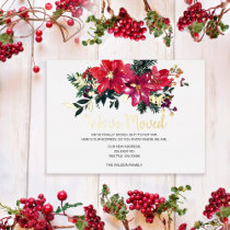 Poinsettia Berries Weve Moved Holiday Cards