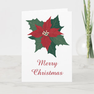Poinsettia Blank Christmas Card