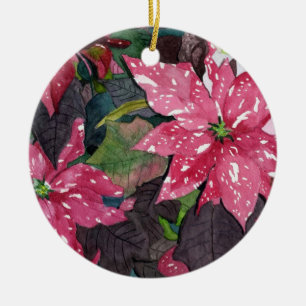 Poinsettia Ceramic Ornament