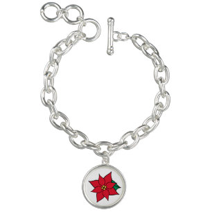 Poinsettia Charm Bracelet Gift