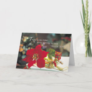 Poinsettia Christmas Business Thank You Card