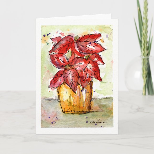 Poinsettia Christmas Card (Front)