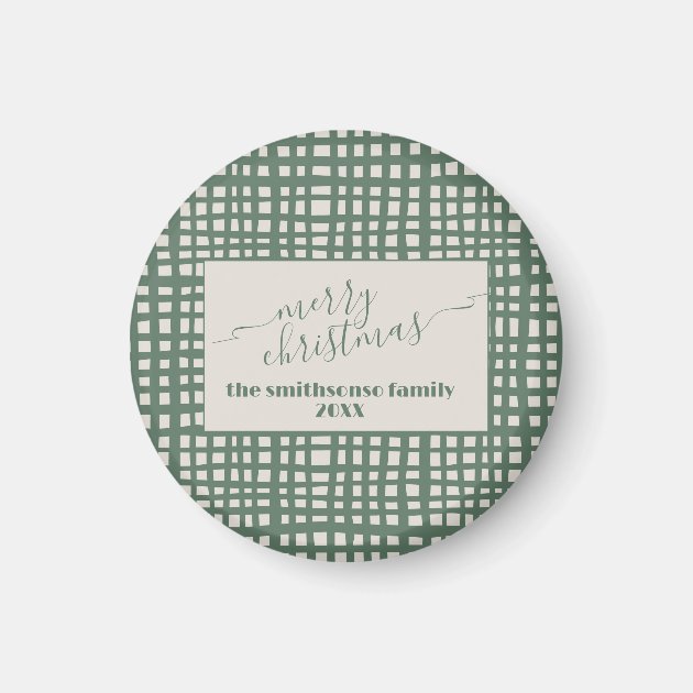 Poinsettia Christmas elegant Sage Ivory Magnet