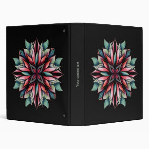 Poinsettia Christmas Floral Elegant Winter Holiday 3 Ring Binder