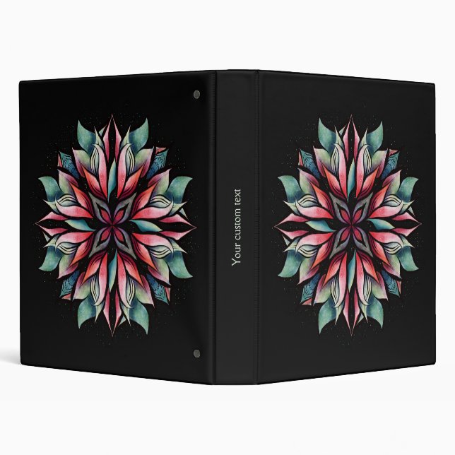 Poinsettia Christmas Floral Elegant Winter Holiday 3 Ring Binder (Background)