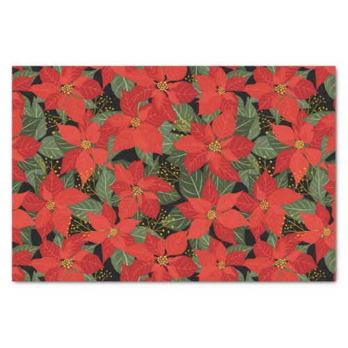 Poinsettia Christmas Floral Tissue Paper