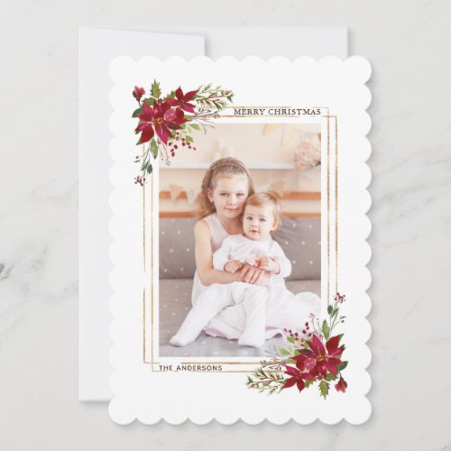 Poinsettia Christmas Holiday Photo Card