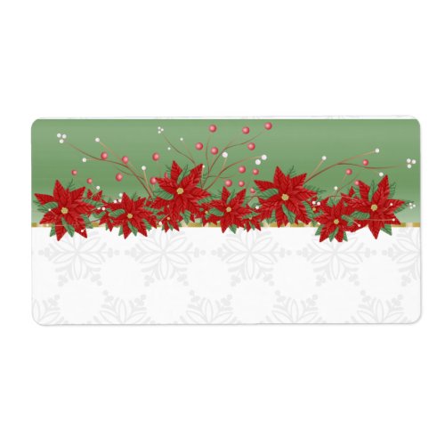 Poinsettia Christmas Kitchen Labels