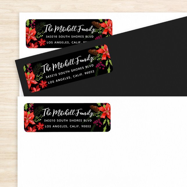 Poinsettia Christmas Label (Creator Uploaded)