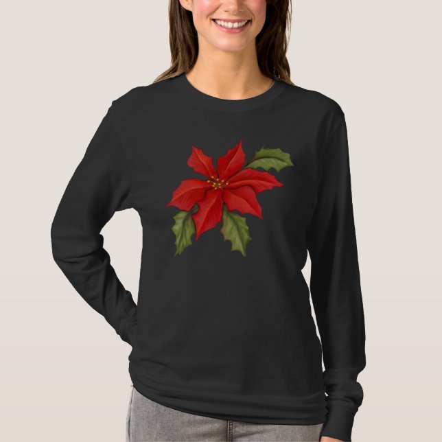 Poinsettia Christmas T-Shirt (Front)