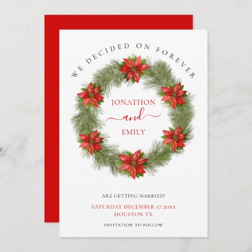 Poinsettia Christmas Wedding Save the Date