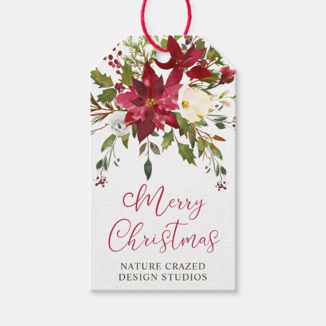 Poinsettia Company Christmas Gift Tags (Front)