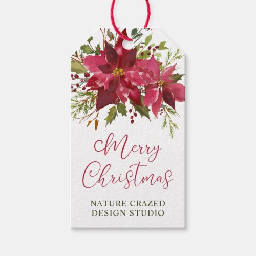 Poinsettia Company Christmas Gift Tags