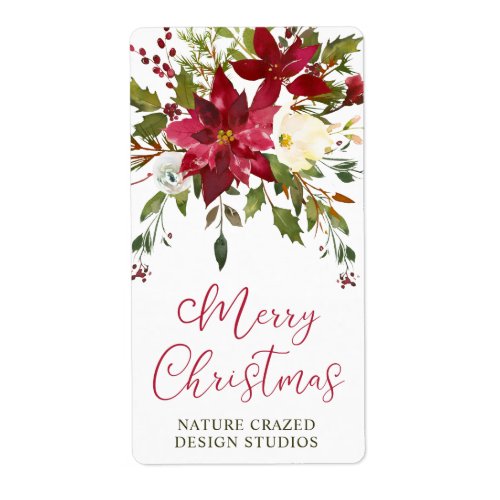 Poinsettia Company Christmas Label