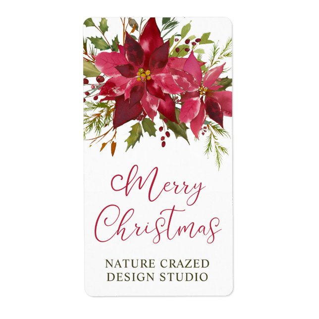 Poinsettia Company Christmas Label (Front)