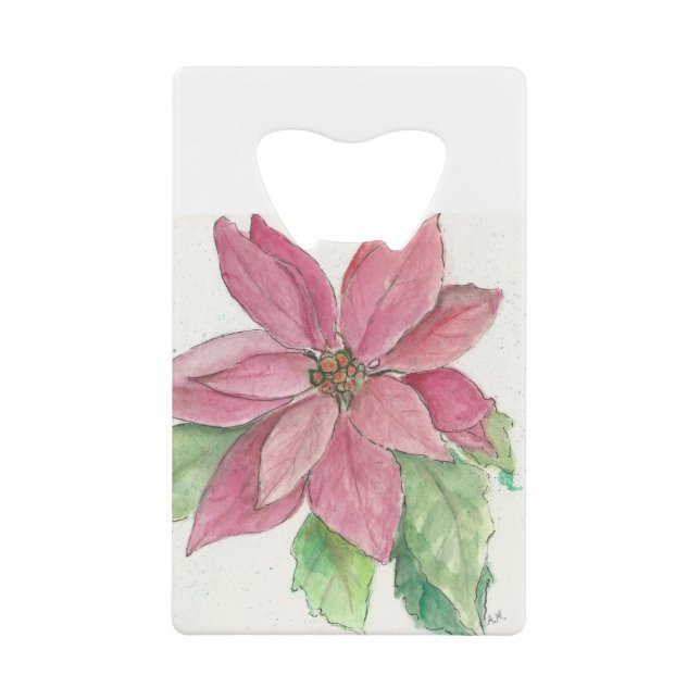 poinsettia credit card bottle opener (Front)