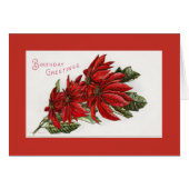 Poinsettia December Birthday Greeting Card (Front Horizontal)