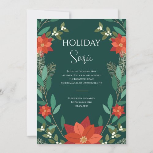 Poinsettia Embrace Holiday Party Invitation