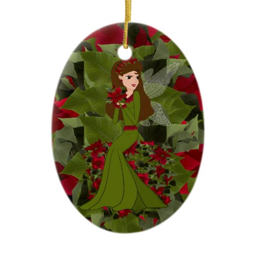 Poinsettia Faery Christmas Ornament