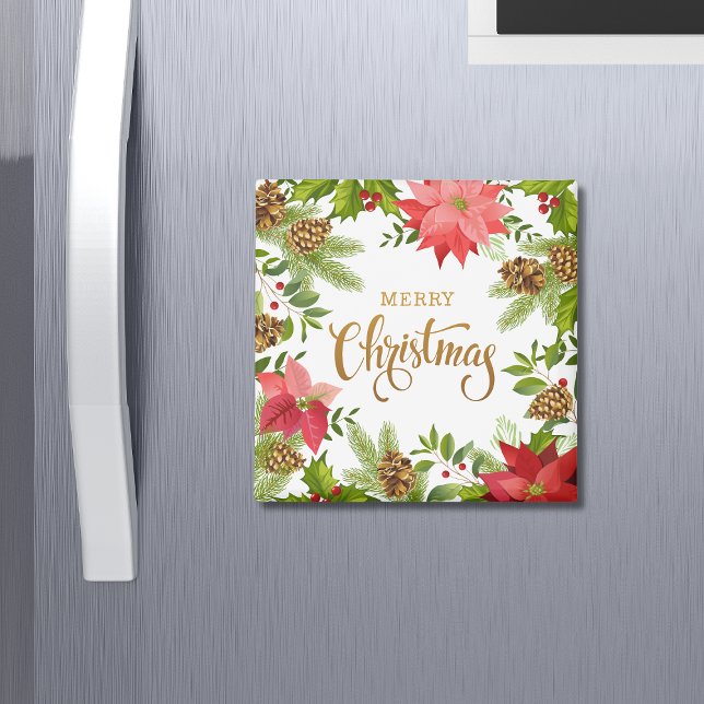 Poinsettia Floral Christmas | Holidays Magnet (Creator Uploaded)