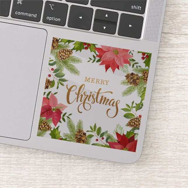 Poinsettia Floral Christmas | Holidays Sticker (Detail)