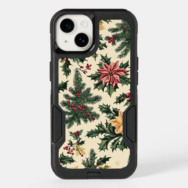 Poinsettia Floral Christmas Pattern (15) Otterbox iPhone Case (Back)