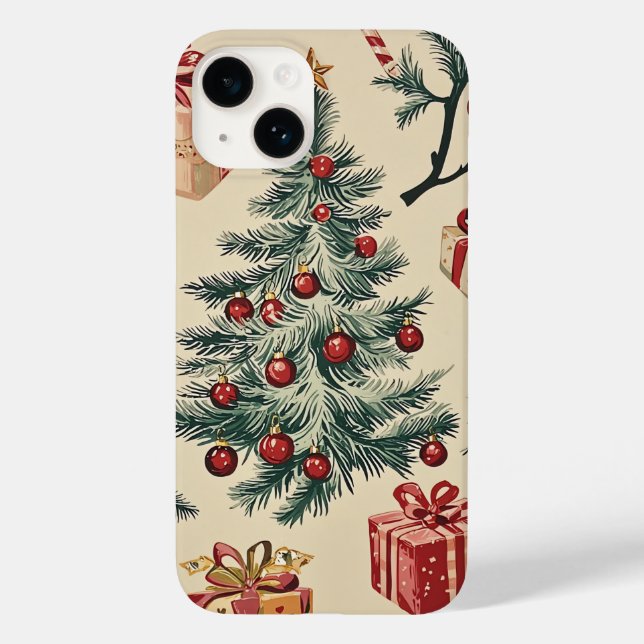 Poinsettia Floral Christmas Pattern (2) Case-Mate iPhone Case (Back)