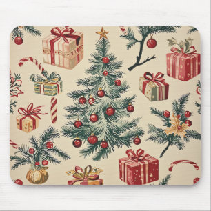 Poinsettia Floral Christmas Pattern (2) Mouse Pad
