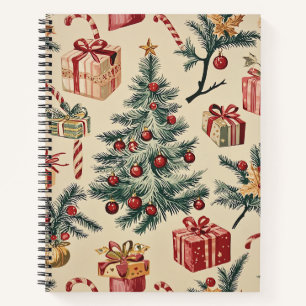 Poinsettia Floral Christmas Pattern (2) Notebook