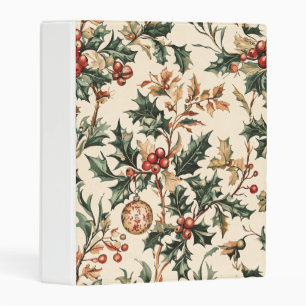 Poinsettia Floral Christmas Pattern (3) Mini Binder