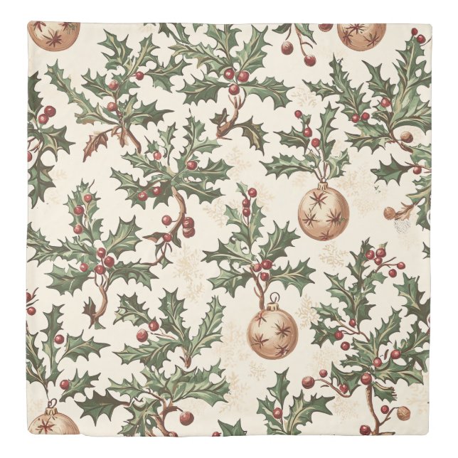 Poinsettia Floral Christmas Pattern (6) Duvet Cover (Front)