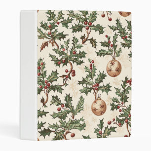 Poinsettia Floral Christmas Pattern (6) Mini Binder