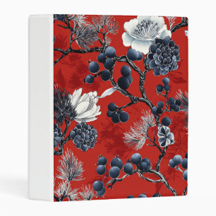 Poinsettia Floral Christmas Pattern (7) Mini Binder