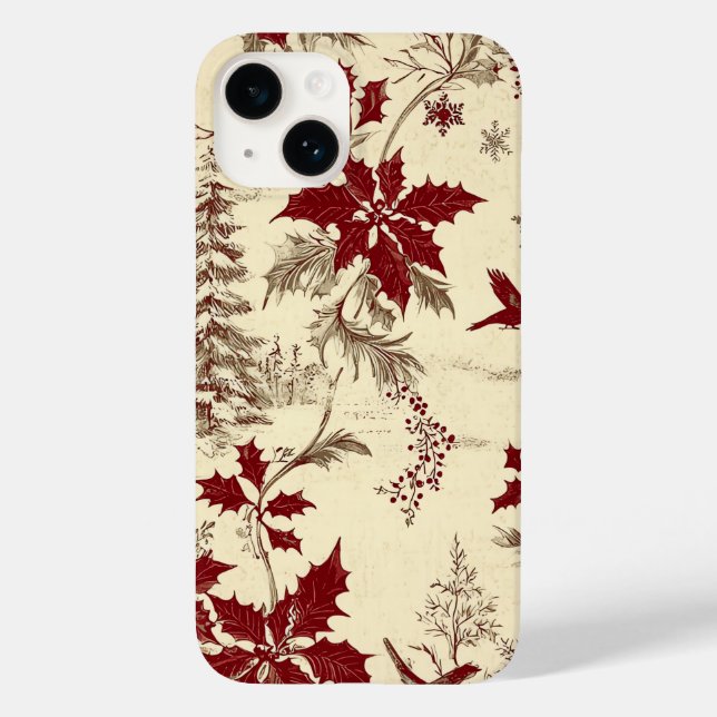 Poinsettia Floral Christmas Pattern (8) Case-Mate iPhone Case (Back)