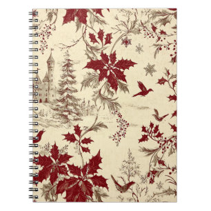 Poinsettia Floral Christmas Pattern (8) Notebook