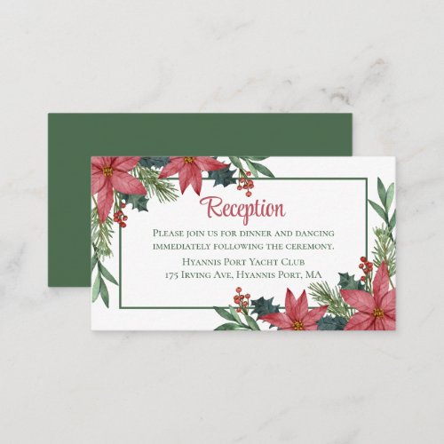 Poinsettia Floral Christmas Wedding Enclosure Card