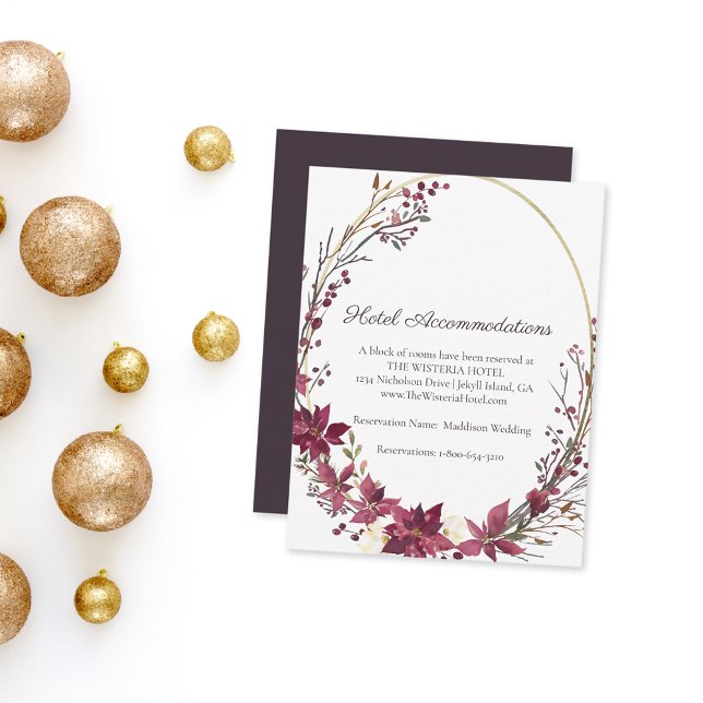 Poinsettia Floral Hotel Details | Scarlet Red Enclosure Card (Creator Uploaded)