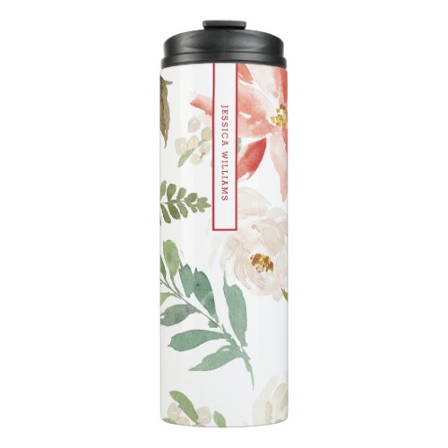 Poinsettia Floral Thermal Tumbler