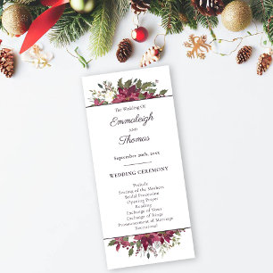 Poinsettia Floral Wedding   Scarlet Red Program