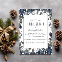 Poinsettia Florals Bridal Shower | Navy Blue