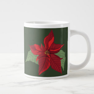 Poinsettia Flower- Christmas- Ceramic Ornament Giant Coffee Mug