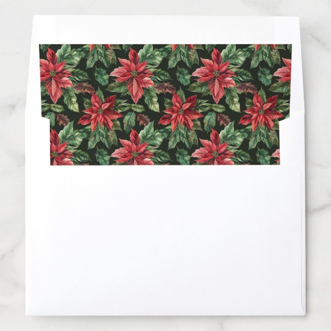 Poinsettia flower Christmas Pattern  Envelope Liner (In Envelope)
