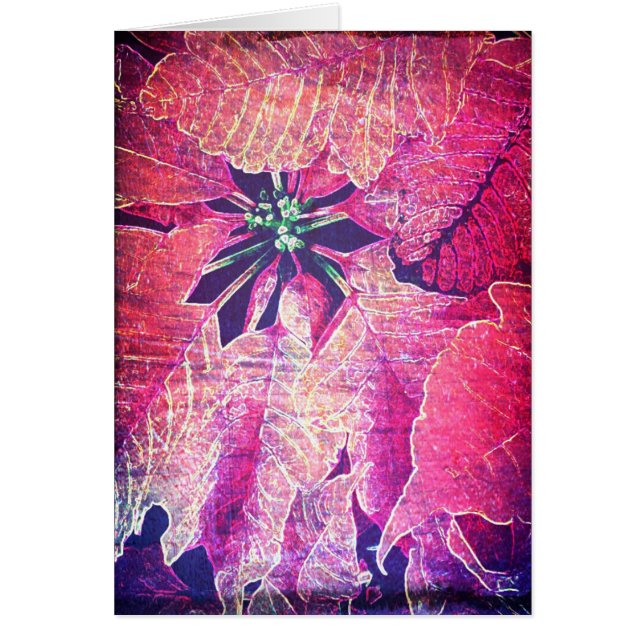 Poinsettia Flower Digital Art Cards (Front)