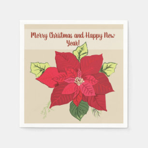 Poinsettia Flower Napkins