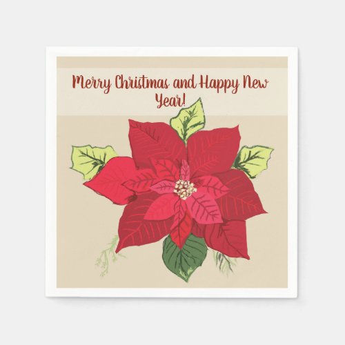 Poinsettia Flower  Napkins