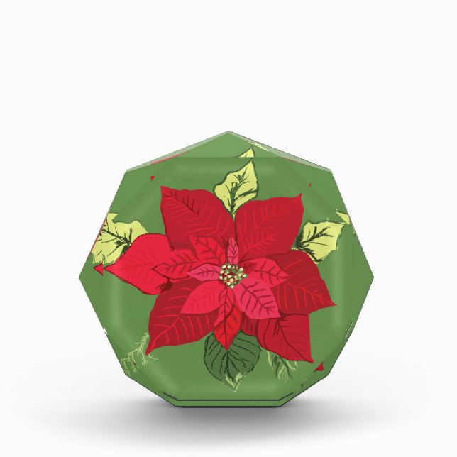 Poinsettia Flower Photo Block (Front)