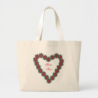 Poinsettia Flowers Heart Shaped Custom Bags
